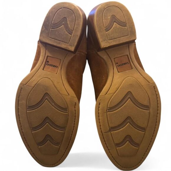 Laredo Men’s Western Boots 9.5 EW Tan Suede Leather Cowboy Round Toe - Picture 7 of 7